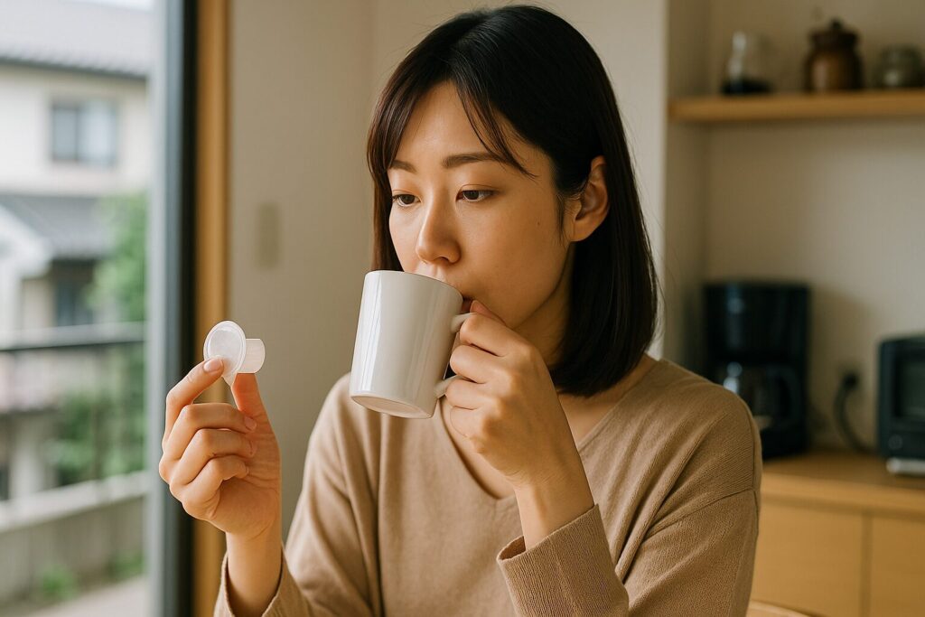 コーヒーポーションは体に悪いか考える日本人女性