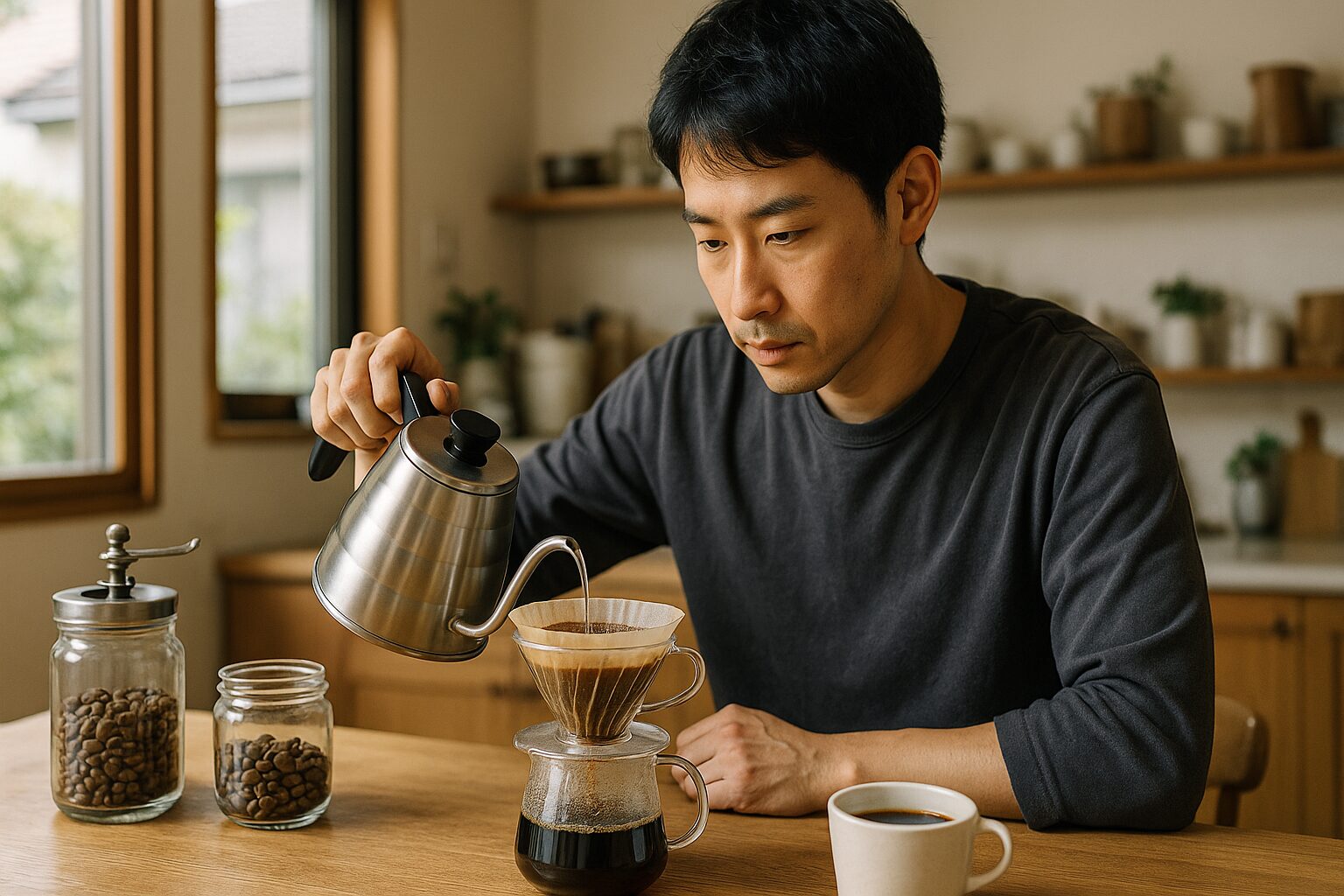 粕谷哲 46メソッドで丁寧にドリップする男性