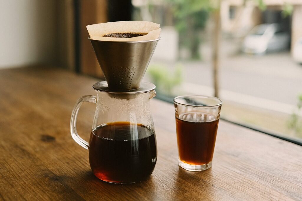 日本人男性が淹れる氷なしドリップコーヒー