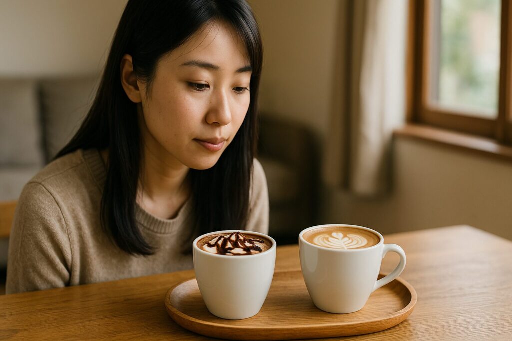 カフェモカとラテの違いを俯瞰で比較
