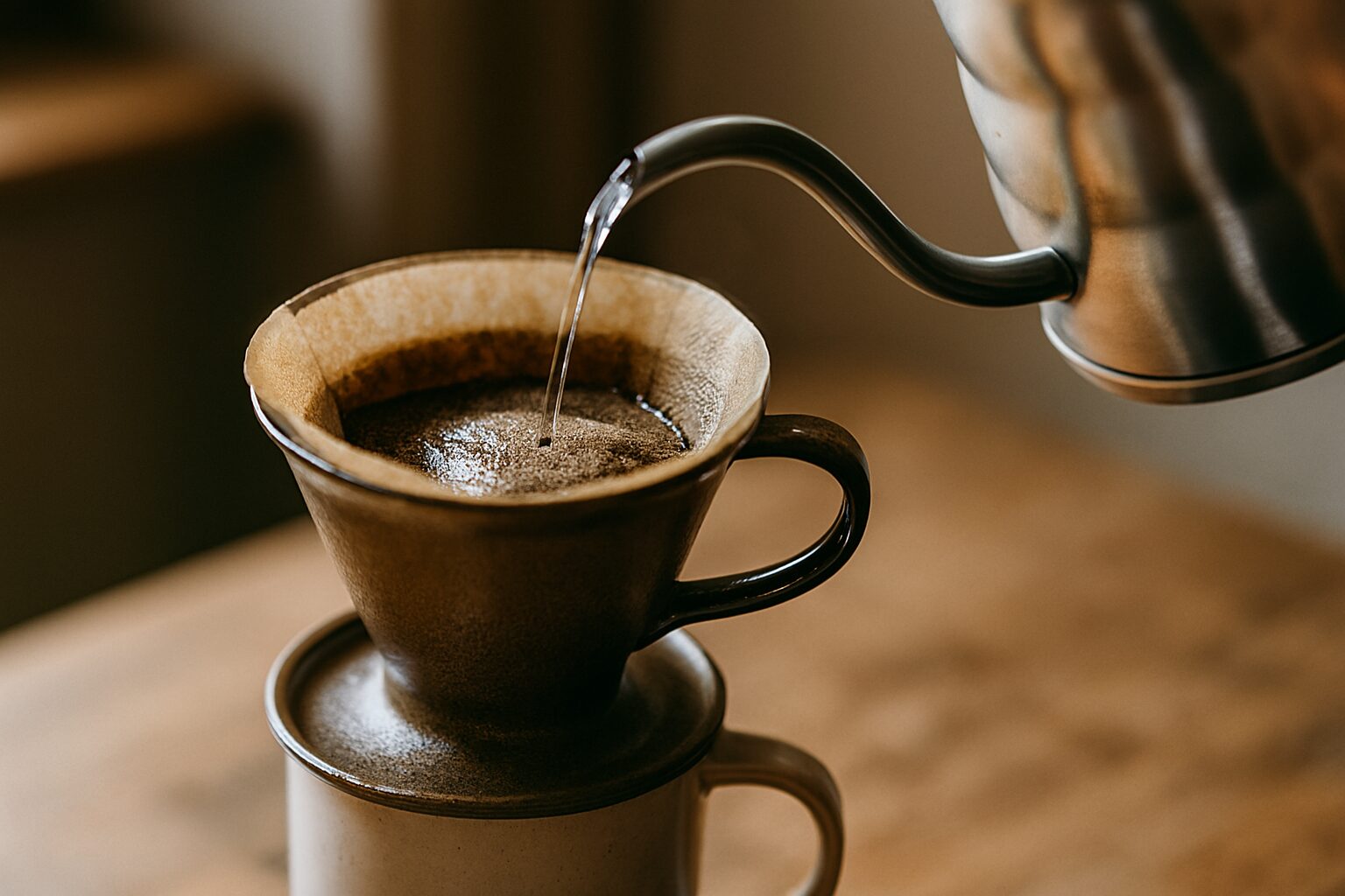 ドリップで酸味が出る抽出シーン