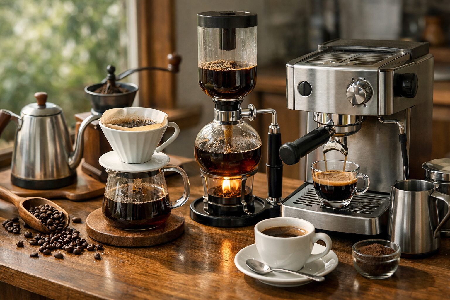 ドリップとサイフォン、エスプレッソの違い