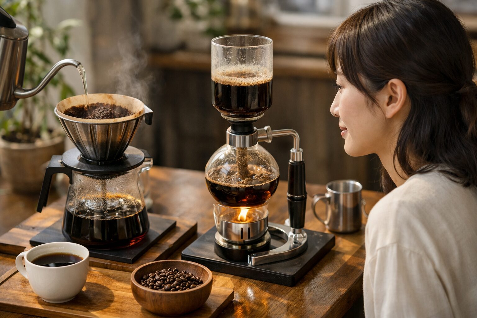 ハイブリッドメソッドを説明する日本人女性