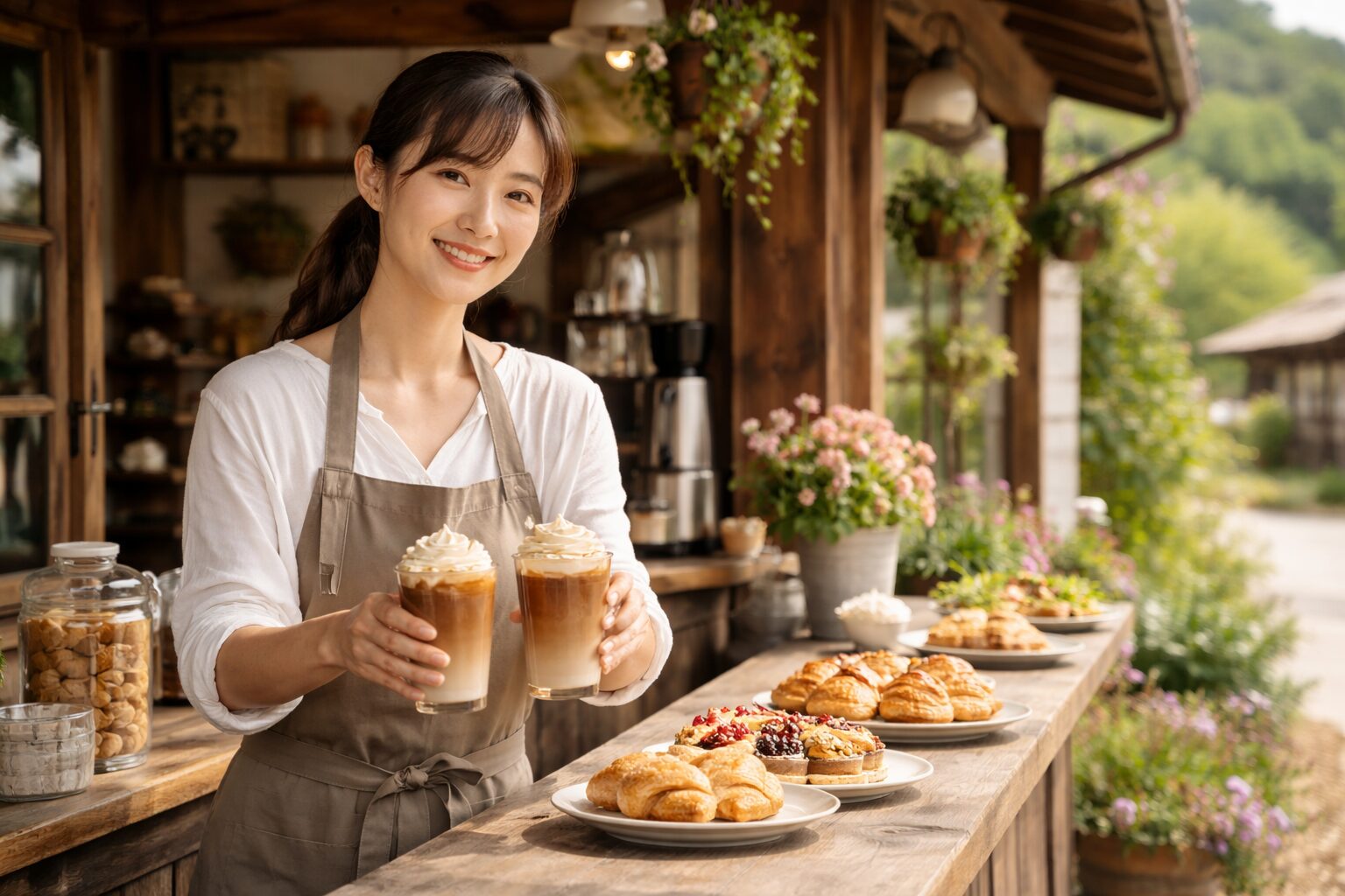 日本人女性が開いた村のカフェ外観