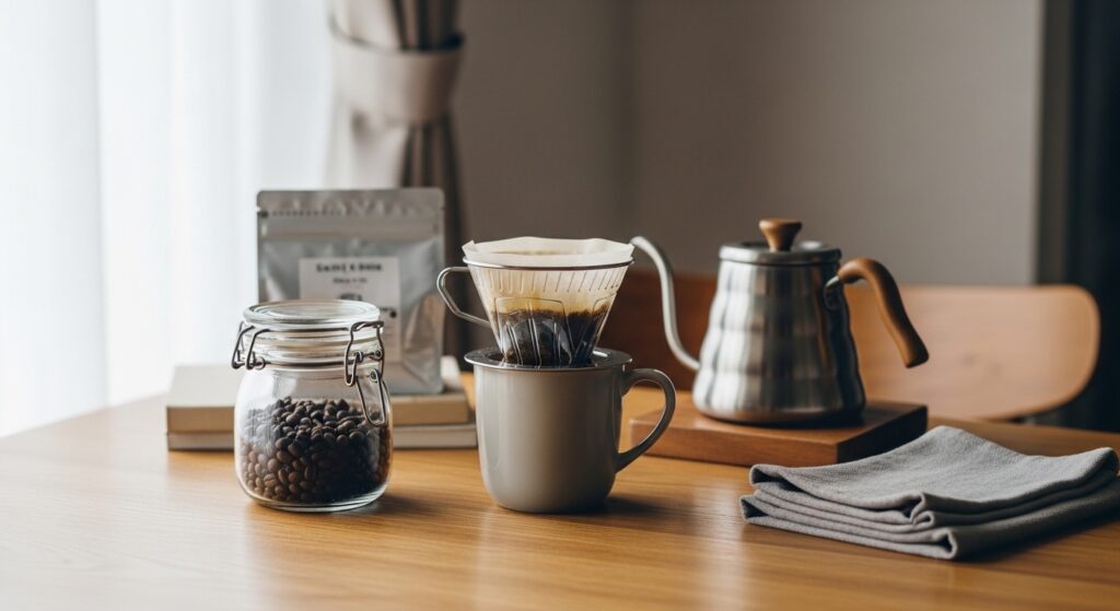 ダイソーのペーパーレスドリッパーで淹れたコーヒー