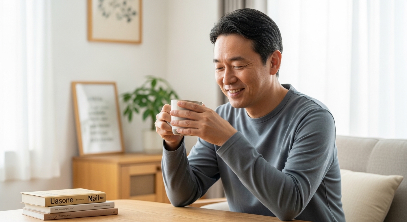 日本人男性がコーヒーを飲み比べ