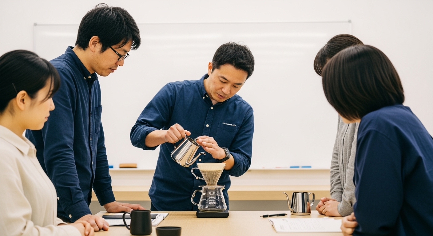 日本人男性が味わうペルーコーヒーのバランス