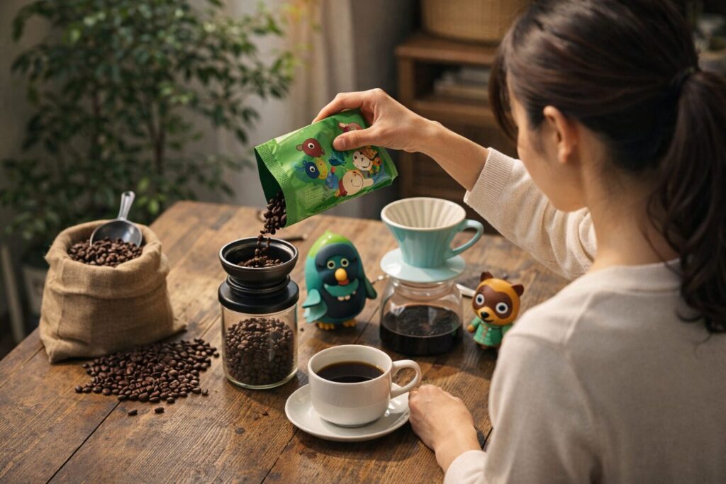 ブルックスコーヒーを楽しむ日本人女性