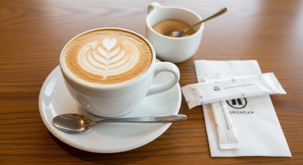 カプチーノの泡と砂糖の基本手順