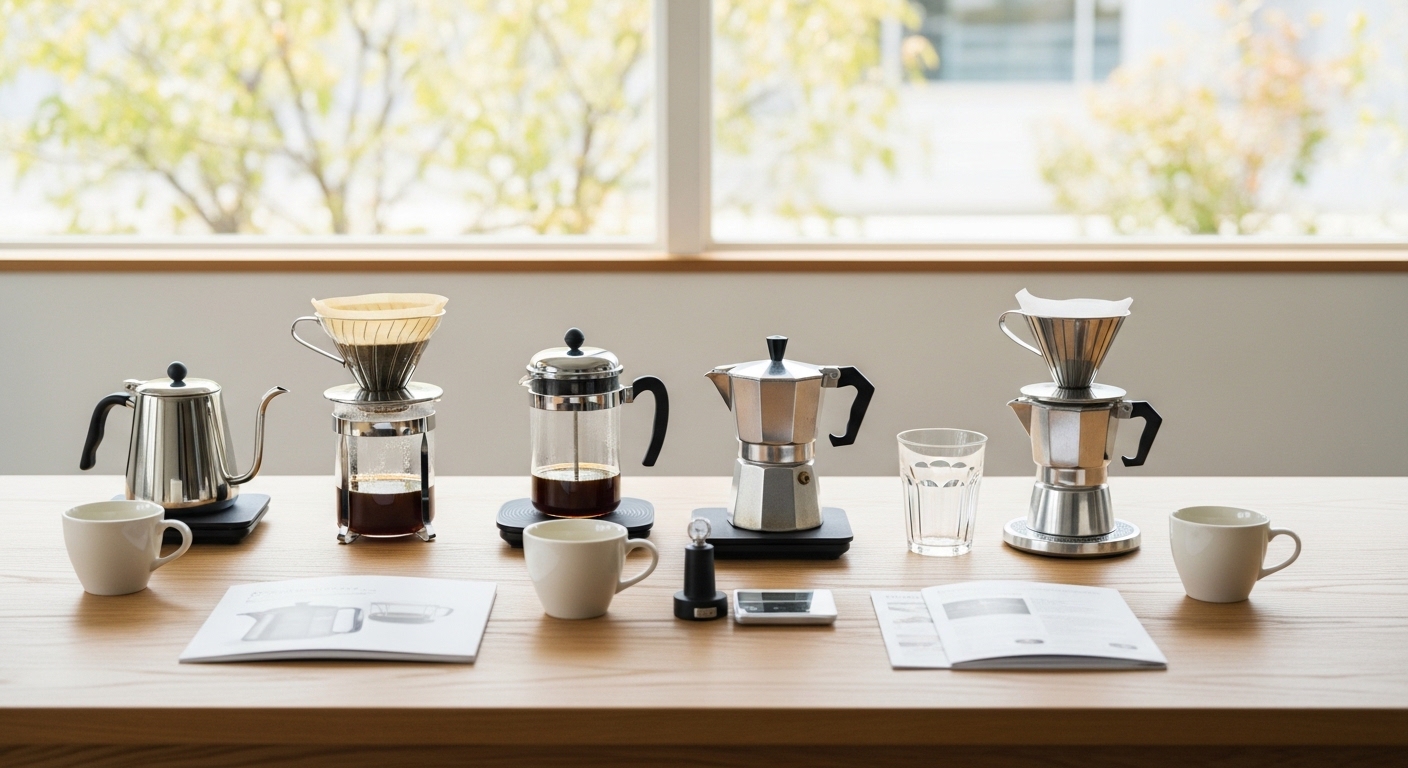 手網でコーヒー豆を焙煎する工程