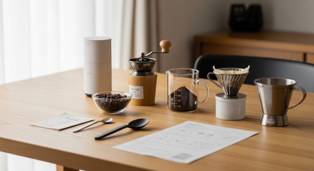 バルミューダコーヒーミルの挽き目調整構造