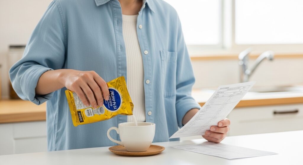 日本人女性がマリームの添加物を確認