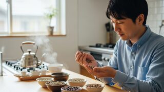 コンビニのコーヒー比較｜プロフィール：30〜50代の主婦・主夫向け。自宅でカフェのような一杯を楽しみたい初心者に向けて、コーヒーの基礎から丁寧に調査・解説するブログ。