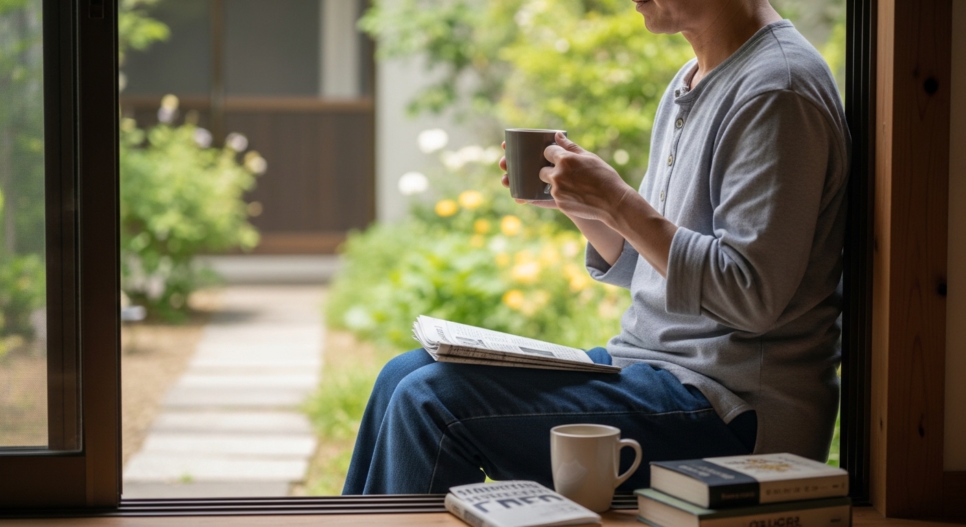 朝のキッチンでバルミューダコーヒーミルを使いタイムモアOEM仕様を比較して楽しむ女性