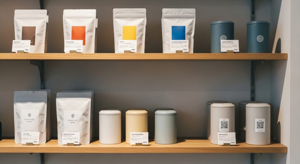 自宅でコーヒーを焙煎し販売するために、焙煎機やコーヒー豆を準備して作業するホームローストのシーン