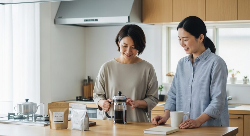 コメダ珈琲カフェインレス|知っておくと損しない注文の全ポイント 7 コメダ珈琲のカフェインレスコーヒーを店内で楽しみながら、注文方法や選び方を確認する落ち着いたカフェシーン
