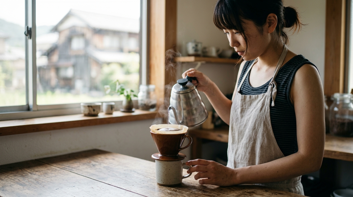 浅煎りコーヒーを選ぶ日本人女性
