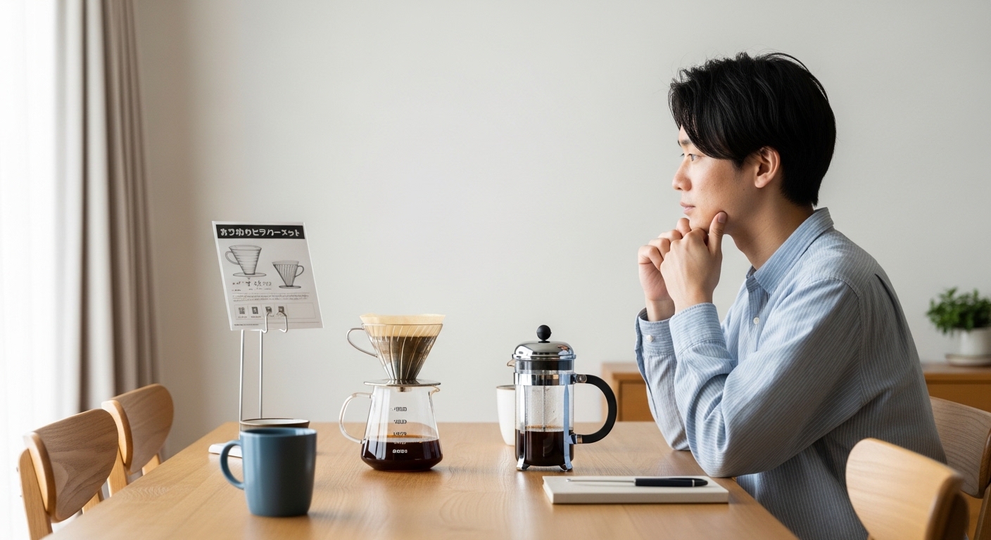 コーヒー器具の管理と保管を表すイメージ画像