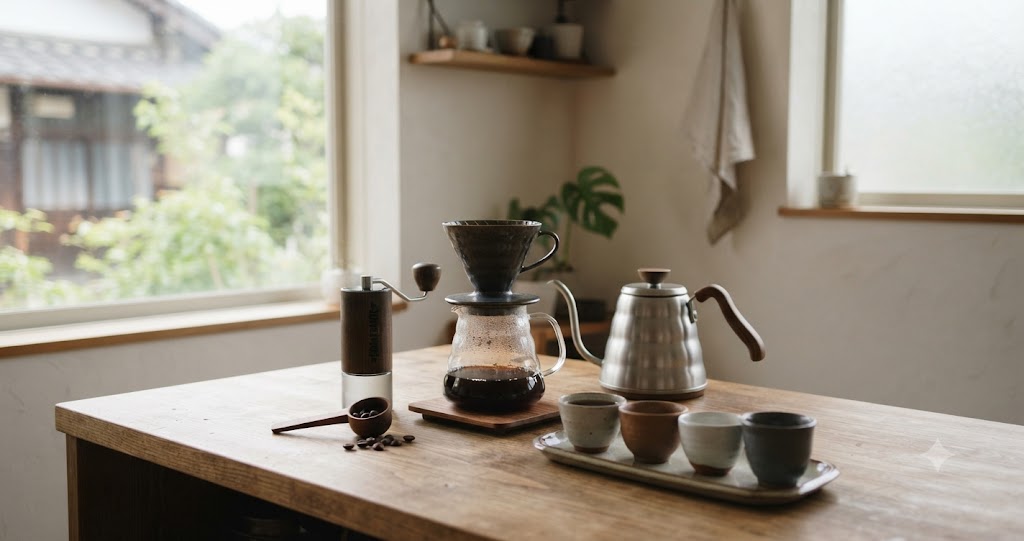 コーヒー比較準備の様子を表すイメージ画像