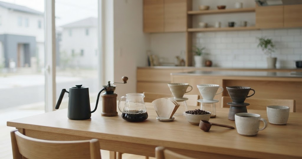 コンビニのコーヒー豆を比較する様子を表すイメージ画像