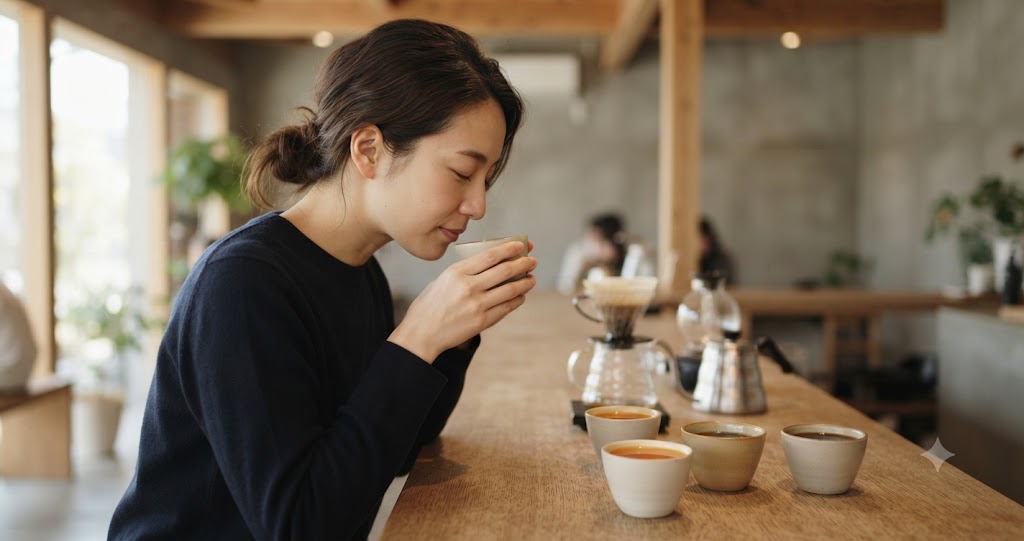 焙煎設備と豆の作業環境を表すイメージ画像