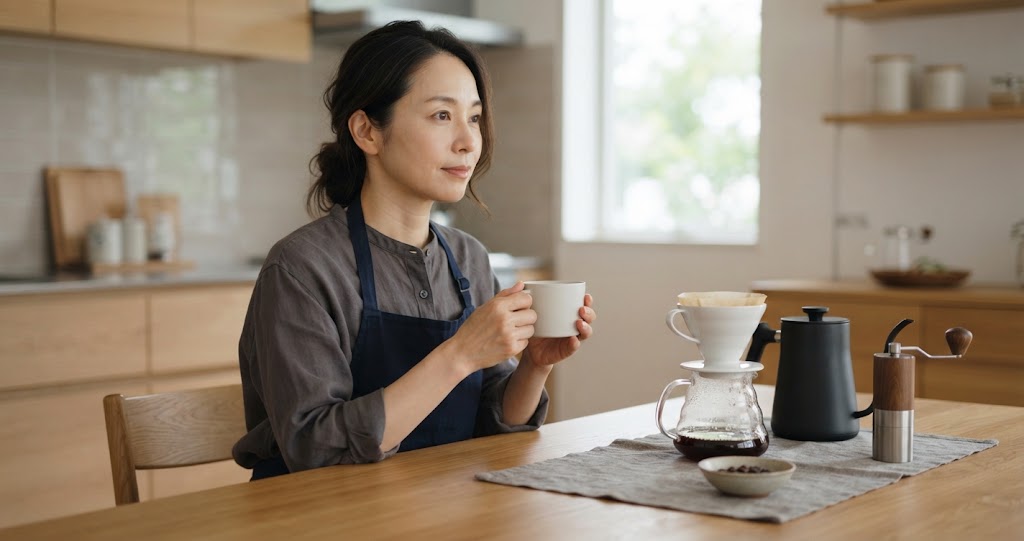 水出しコーヒーを作る手順を表すイメージ画像