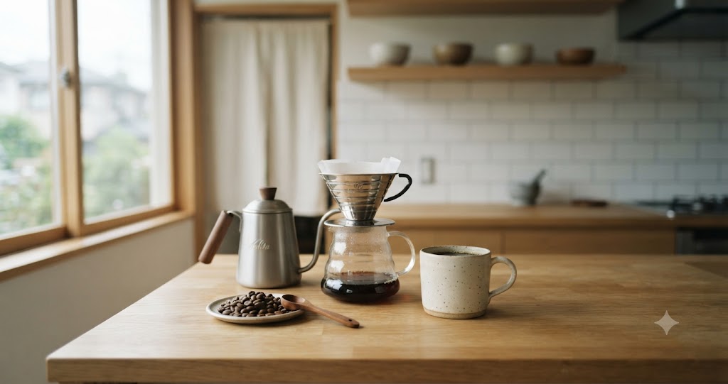 コーヒー抽出作業を表すイメージ画像