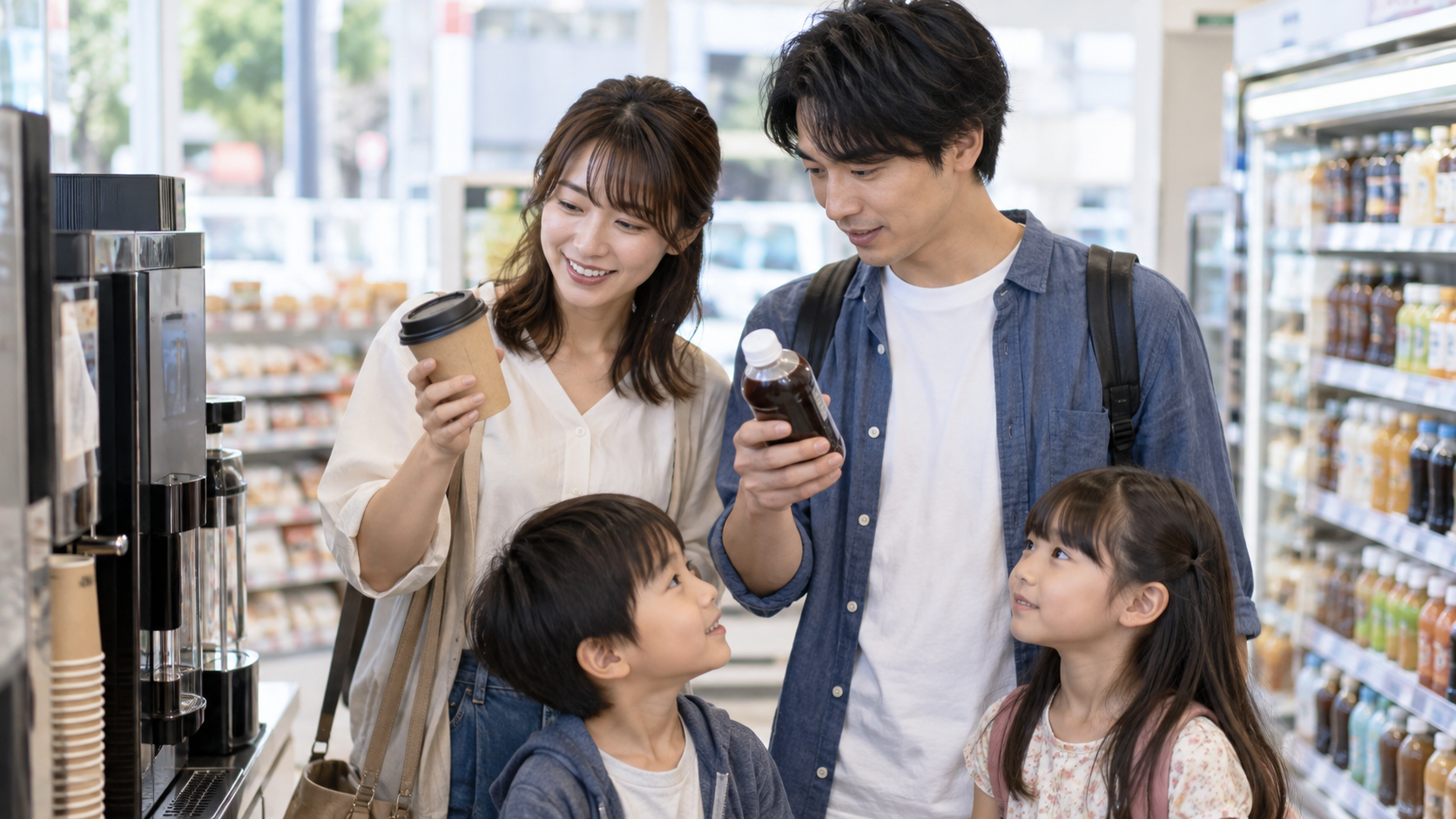 コンビニのカフェインレスコーヒーを表すイメージ画像