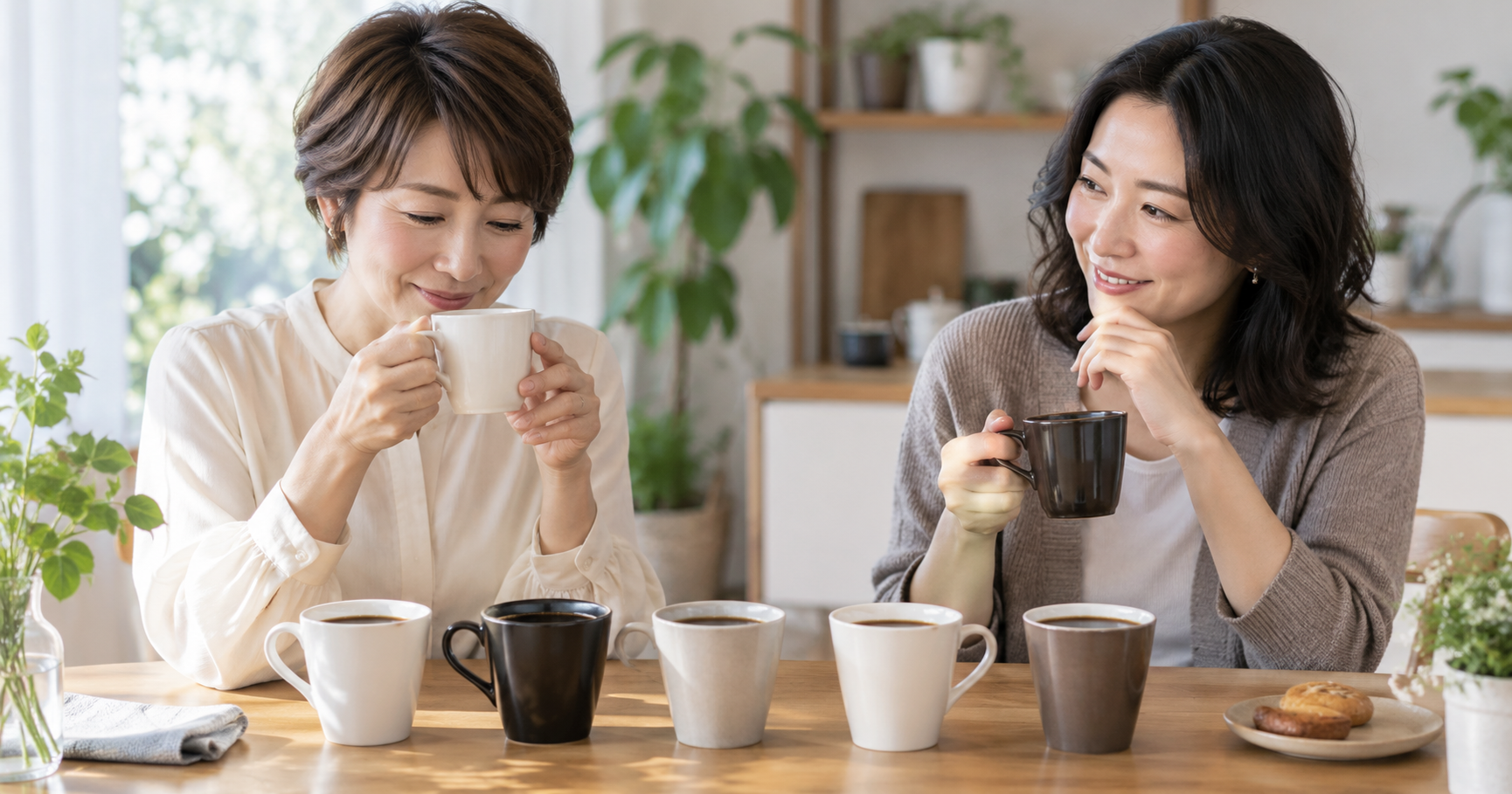 コンビニコーヒーを比較する様子を表すイメージ画像